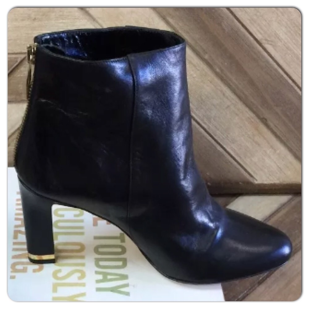 Kate spade black leather booties